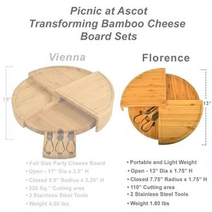 เขียงไม้ไผ่พร้อมช่องเก็บของแบบซ่อน ถาดเสิร์ฟขนมปัง ผลไม้ ของว่างอเนกประสงค์ สำหรับงานปาร์ตี้ในครัว ตกแต่งบ้าน - Product Image 4