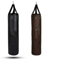 Sac de frappe autoportant Accel Wear en cuir PU noir et marron, non rembourré, robuste, rempli d'eau, pour l'entraînement des hommes