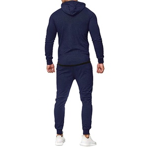 Chándal deportivo con logotipo personalizado para hombre, traje para correr, ropa de gimnasio informal con sudadera con cremallera, venta al por mayor - Product Image 2