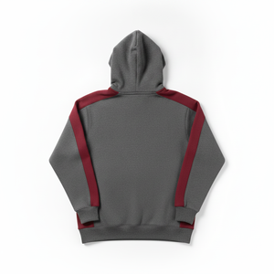 Sudadera Informal para Hombre, Color Gris, con Mangas Raglán Rojas, Sudadera Informal de Color Sólido, Felpa Francesa de Algodón, Corte Regular - Product Image 6