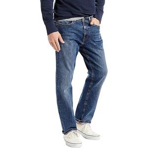 Men Straight Leg Stonewashed Denim <b>Jeans</b> Mid Waist <b>Button</b> <b>Fly</b> Casual 100% Cotton Woven Fabric Midweight Autumn Style - Product Image 1