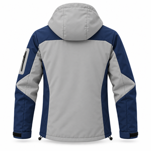 Parka d'hiver softshell pour homme sur mesure, color block, veste de chasse d'extérieur coupe-vent avec doublure polaire, multi-poches, capuche amovible - Product Image 3
