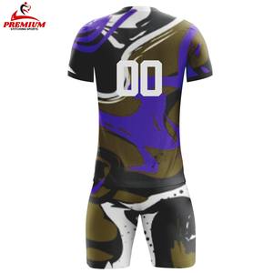 Uniforme de football personnalisé de haute qualité, respirant, à manches courtes, pour l'été, 100% polyester, protection UV, séchage rapide - Product Image 4