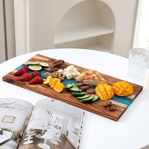 Nouvelle arrivée : Planche à découper en bois et résine époxy, design personnalisé, planche à fromage, épaisseur 1,5 cm, pour la maison, l'hôtel, le restaurant, passe au lave-vaisselle - Product Image 4