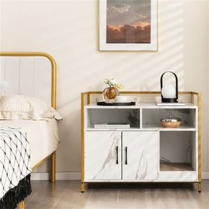 White Double-Door Cat Litter Box with Side Table Locker Feature for Cats & Their Toilet Needs - Product Image 3