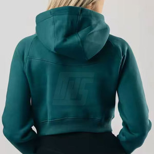 Hoodies courts tendance pour femmes avec coupe décontractée, manches longues et cordon de serrage – Tenue décontractée et stylée pour le printemps et l'automne - Product Image 2