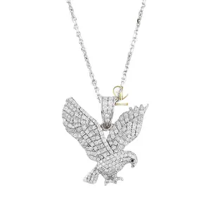 Nouvel arrivage de pendentif oiseau volant Swift Bird Swallow Iced Out Buste Down VVS Moissanite Diamond HipHop Pendant - Product Image 1