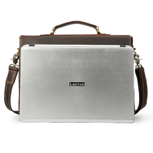Leather <b>Sleeve</b> Case For <b>Laptop</b> Leather Stand Cover Portable Leather <b>Laptop</b> Bag Handheld Briefcase - Product Image 6