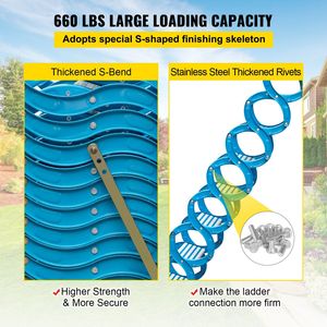 Escalera Plegable de Aluminio Azul para Acceso al Ático, de 12 Peldaños, Montada en la Pared - Product Image 3