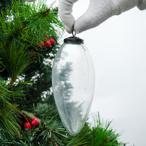 เครื่องประดับคริสต์มาสรูปหยดน้ำแก้วใสแบบขายส่ง ลูกบอลแขวนใส ตกแต่งต้นไม้แบบมินิมอล - Product Image 4