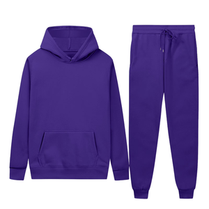 Purple Plus Size Pullover <b>Hoodie</b> Tracksuit Jogger Pants Men Women Winter Casual Sportswear Breathable OEM Custom Logo - Product Image 1