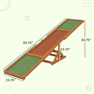 Altalena per Cani in Legno Resistente alle Intemperie, 210 cm L x 40 cm L x 35 cm H, per Addestramento ed Esercizio, Colore Arancione - Product Image 2