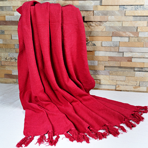 Manta de Algodón Sólido Hecha a Mano, Suave, Tejida, Ligera, para Sofá o Cama, Transpirable, para Verano, Decoración del Hogar, Algodón Natural - Product Image 2