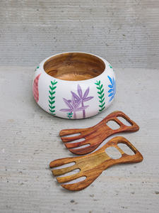 Tazón para Servir de Madera de Mango con Recubrimiento de Esmalte, Hecho a Mano, Decorativo, para Frutas y Ensaladas - Product Image 3