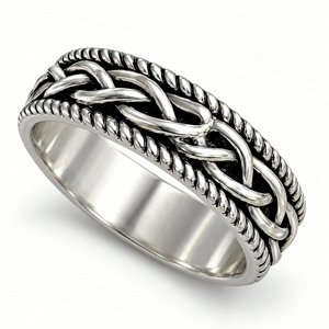 Anillo de Plata de Ley con Nudo Celta Hecho a Mano para Mujer, Anillo de Pulgar con Nudo Infinito - Product Image 4
