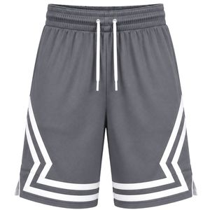 Men Customized Gray Basketball <b>Shorts</b> with <b>White</b> Geometric Side Panels Breathable Mesh Athletic Training <b>Gym</b> Sports <b>Shorts</b> - Product Image 1