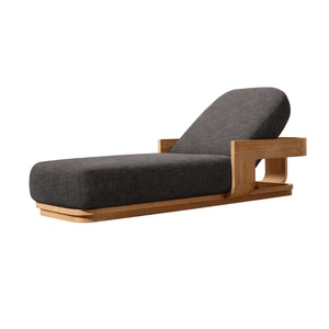 Chaise longue de luxe en teck pour l'extérieur, dossier réglable, pour piscine, villa, jardin, mobilier de resort - Product Image 1