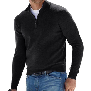 Wholesale <b>Men's</b> Casual <b>Turtleneck</b> <b>Sweater</b> Winter Long Sleeve Half Open Zipper <b>Sweaters</b> Knitwear - Product Image 4