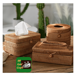 Boîte à mouchoirs en rotin, fabriquée à partir de rotin écologique pour l'organisation des mouchoirs et comme accent décoratif d'intérieur, origine Vietnam. - Product Image 6