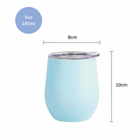 IKUK Gobelet Isotherme Minimaliste Écologique 240ml/8oz en Acier Inoxydable SUS304, Couvercle Compatible Eau Bouillante, Isolation Sous Vide 6h