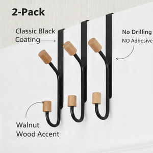 <b>Modern</b> Eco-Friendly Metal Workspace Hanging <b>Hook</b> Organizer for <b>Coats</b> and Personal Items 2-Piece Set - Product Image 2
