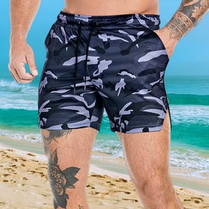 New <b>Men</b>’s Camo Print Swim Shorts Quick Dry Beach <b>Trunks</b> with Drawstring Waist, Summer Surf and Pool Wear Comfortable Plus Size - Product Image 5