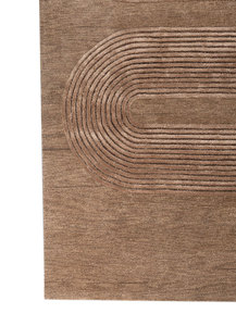 Custom Modern Geometric Wool Rug Hand Tufted brown Color Non-Slip for Home Office Picnic Decor Living - Product Image 3