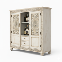 Meuble Bar en Bois Massif Écologique Style Ethnique Collection Antique pour Salon, Salle à Manger et Hôtellerie – Offre Spéciale