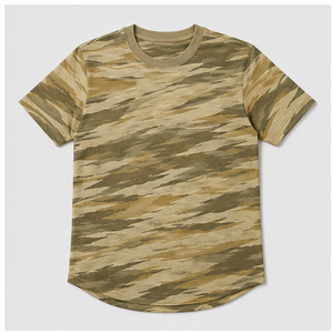 Camiseta de Manga Corta para Hombre con Estampado de Camuflaje Color Óxido de Arena Personalizado, Cuello Redondo, MTS-CAMO-0038 - Product Image 1