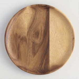 Assiette décorative ronde en bois, faite à la main, motif floral gravé, style chinois traditionnel, assiette de présentation en bois massif, motif en bois - Product Image 2