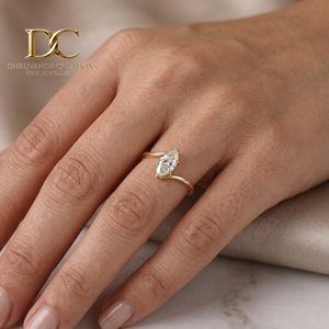 แหวนทองคำแท้ 14K งานแฮนด์เมดใหม่ ได้รับการรับรองจาก IGI ประดับเพชรทรงบริลเลียนท์จากห้องปฏิบัติการ เครื่องประดับสำหรับผู้หญิงสำหรับงานแต่งงานและงานปาร์ตี้ - Product Image 4