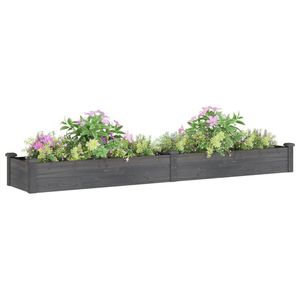 Grand lit de jardin surélevé en bois de sapin massif gris avec tissu non tissé pour l'aménagement paysager et la terrasse - Product Image 3