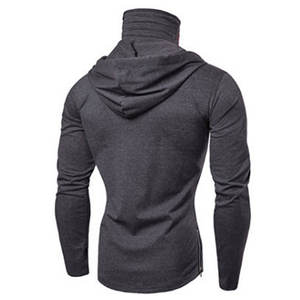 Vente en gros OEM, cagoule d'hiver pour homme avec logo personnalisé sur le devant, style ninja |   Sweat à capuche zippé en polaire de haute qualité, coupe classique | - Product Image 5