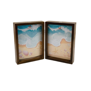 Custom Wooden Double Photo <b>Frame</b> Tabletop Folding <b>Picture</b> <b>Frame</b> for <b>Wedding</b> Couple Gift - Product Image 5