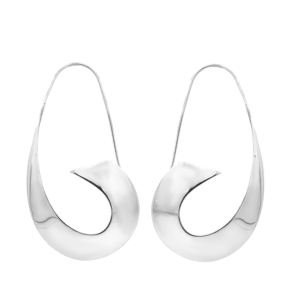 Modernos Pendientes de Aro en Forma de Lágrima, Plata de Ley 925, Regalo de Aniversario de Bodas, Pendientes Colgantes de Media Luna - Product Image 2