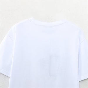 เสื้อผ้าผู้หญิงสำหรับฤดูร้อน ผลิตจากผ้าฝ้าย/โพลีเอสเตอร์ เป็นมิตรต่อสิ่งแวดล้อม ระบายอากาศได้ดี แห้งเร็ว ไม่ยับง่าย สวมใส่สบาย คอกลม แขนสั้น ทรงเข้ารูป ลายถัก - Product Image 3