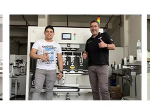 เครื่องพิมพ์หน้าจอหมุนอัตโนมัติ6สถานีเครื่อง HH-1830สภาพใหม่สำหรับพื้นผิวกระจกโลหะพลาสติกแบนสำหรับท่อการ์ด - Product Image 2