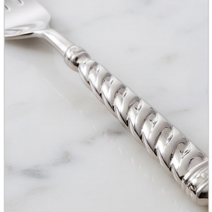 Juego de cubiertos clásico de acero inoxidable con diseño de mango retorcido, alto brillo, resistente al óxido, para uso en bodas. - Product Image 2