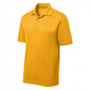 Men's Solid <b>Yellow</b> Short Sleeve Cotton <b>Polo</b> <b>Shirt</b> Casual Breathable Knitted Regular Fit - Product Image 1