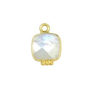 Colgantes de Piedra de Luna Arcoíris con Corte Cojín y Engaste de Bisel – Joyería Artesanal DIY con Piedra de Nacimiento al por Mayor - Product Image 1