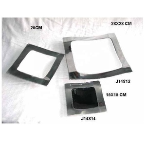 Cuenco de aluminio estilo Feng Shui de dos compartimentos, cuenco de Metal para servir ensalada de imitación de cuero esmaltado seguro para alimentos - Product Image 5