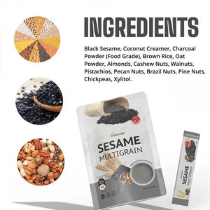 Prêt à servir : Poudre de céréales instantanées multigrains au sésame noir pour adultes, 15 sachets par paquet, riche en fibres, petit-déjeuner sain - Product Image 4