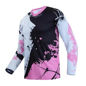 <b>Cycling</b> <b>Jersey</b> <b>Long</b> <b>Sleeve</b> Black White Red Patterned Breathable Quick Dry Lightweight for <b>Men</b> Outdoor Sports 100% Polyester - Product Image 5