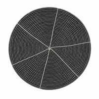 Set de table rond en verre noir perlé pour table à manger |   Set de Napperons Décoratifs Faits Main pour la Maison, la Cuisine, les Mariages et les Fêtes