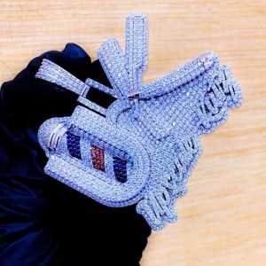 Colgante de Corona con Inicial de Diamante Tallado en Plata de Ley 925 para Niños, Chapado en Oro Amarillo de 14K, Regalo Clásico - Product Image 2