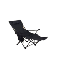 Silla Plegable de Aluminio para Camping con Reposapiés, Diseño Moderno para Uso en Exteriores, Jardín, Parque y Almacén