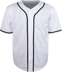 Maillot de baseball blanc pour homme, manches courtes, col en V, séchage rapide, polyester, chemise sportive décontractée, été, taille adulte S - Product Image 6