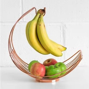 Modern Copper Wire Fruit Holder Geometric Shape Hanging Design Metal Storage Basket for Kitchen Decor - Product Image 2