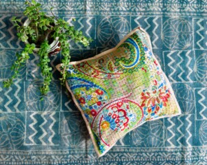 Vintage Kantha Pillow <b>Cover</b> Cotton Cushion Handmade Eco-Friendly Reversible washable Customizable Boho Decorative <b>Sofa</b> - Product Image 3