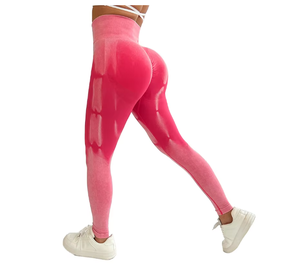 OEM ODM Factory Price Women Workout Activewear High Compression Tummy Control Acid Wash Scrunch Booty Seamless Gym <b>Leggings</b> - Product Image 3